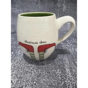 Magenta Rae Dunn Mug Christmas Cheer Red Elf Shoes Ceramic *